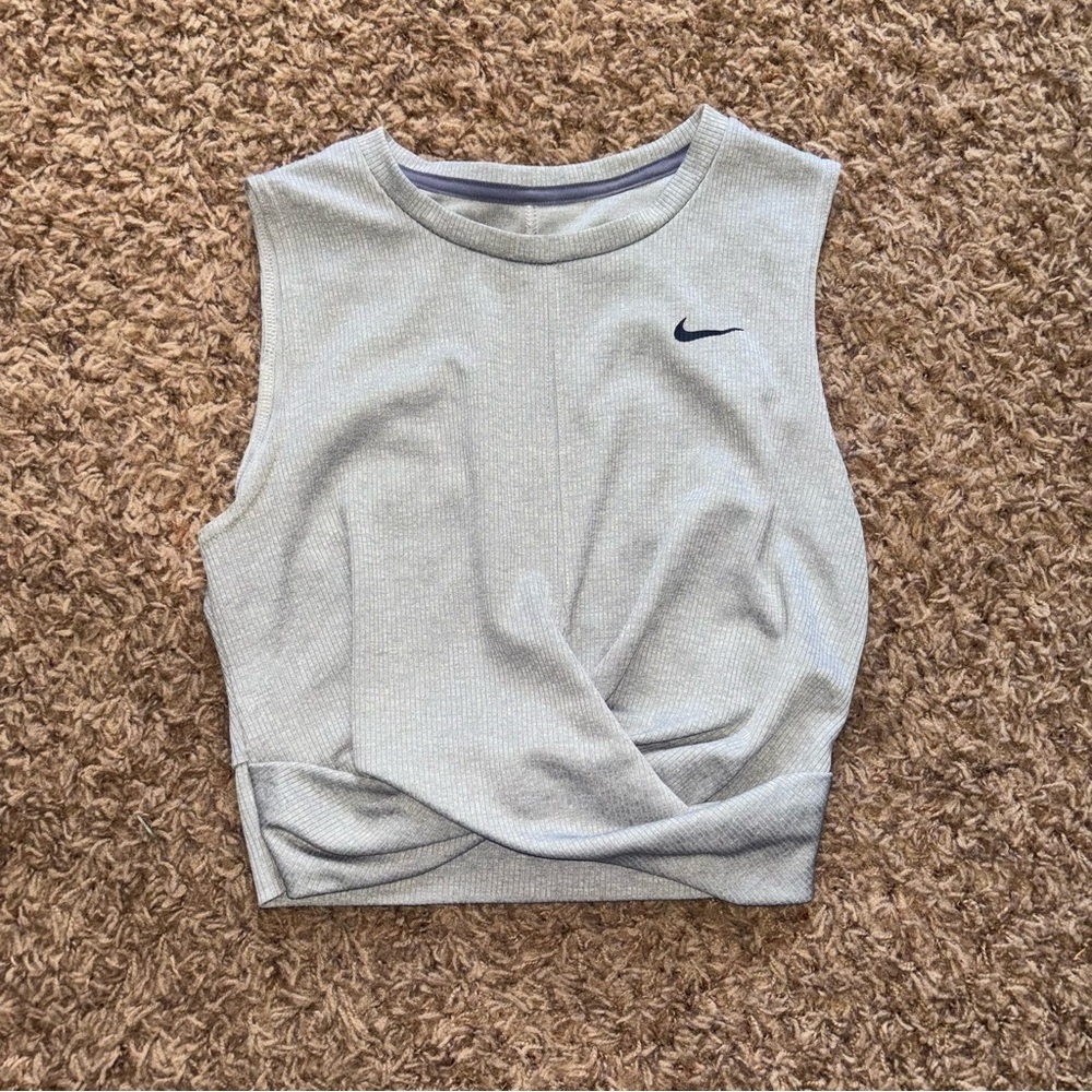 Nike | Gray Twist-Front Sleeveless Top